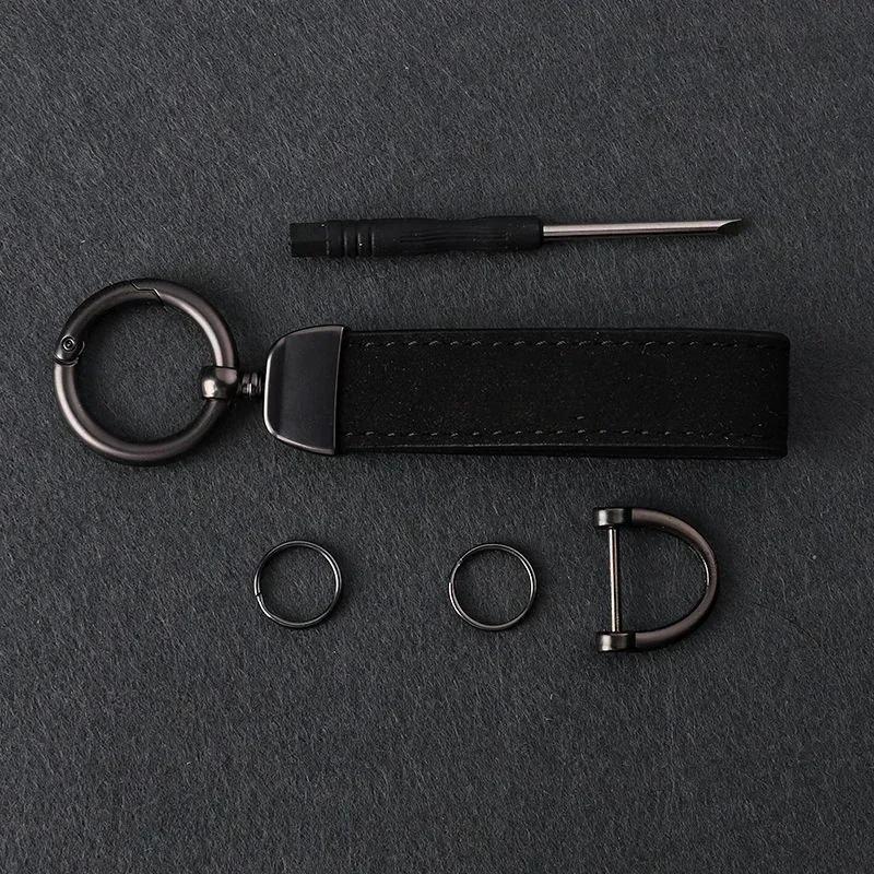 Suede Car Key Holder Styling Keychain Keyring For Mitsubishi Ralliart ASX Lancer Cordia Pajero Outlander Xpander Triton Colt UG2