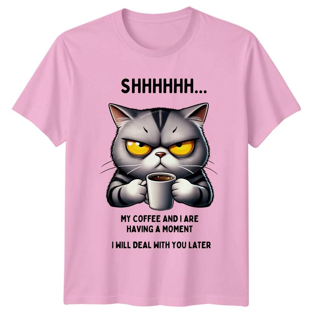 Shhhhh My Coffee And I TShirt Grumpy Cat Coffee Birthday Gift For Him And Her