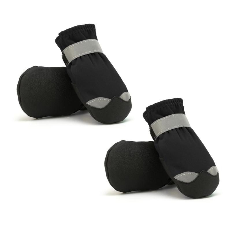 4pcs Lightweight Dogs Shoes with Reflective Striped Dogs Comfortable Dogs Daily Walking Booties Lightweight Cats Shoes