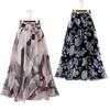 Chiffon Skirt Women's Summer Plus Size Mid-length Floral Skirt Mid-length Skirt Was Thin A-line Gauze Skirt