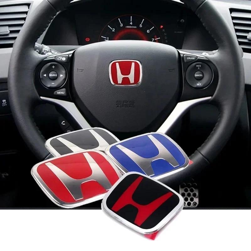 WDM2 Car Steering Wheel Emblem Badge Sticker for HONDA Jazz Fit Accord Civic CRV Odyssey City Jade Insight Elysion CRZ Accessories