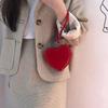 Herzförmige Handgelenktasche in Liebesform, rote Handytaschen, Damenhandtaschen, Handgelenktasche mit Liebesmotiv, Tasche mit Tragegriff für Damen, Clutch, Geldbörse für Damen