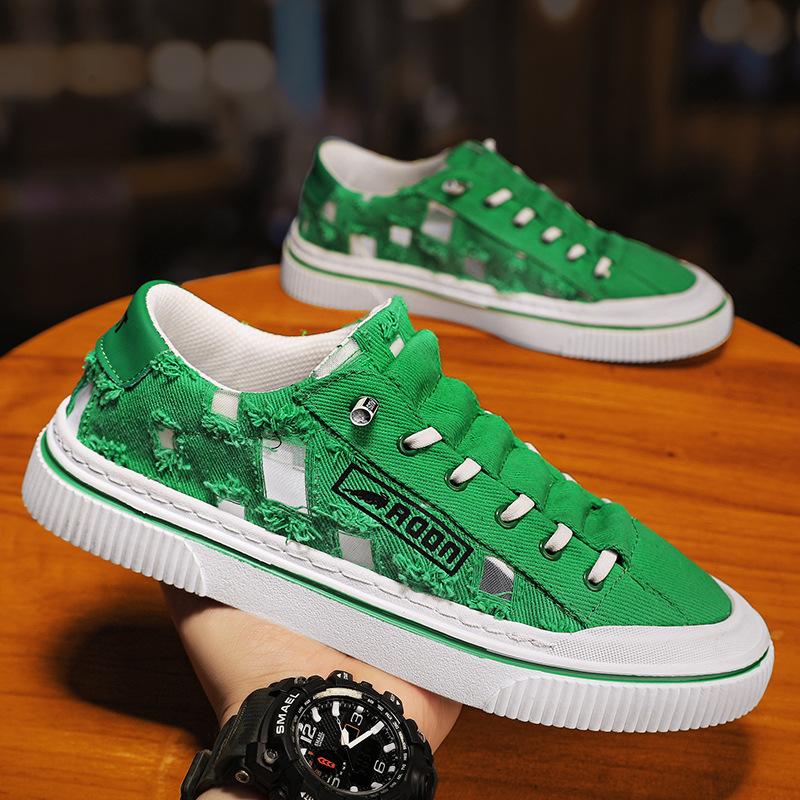 

Canvas shoes men s summer trend versatile breathable one-pedal casual board shoes boys platform work cloth shoes trendy shoes 44