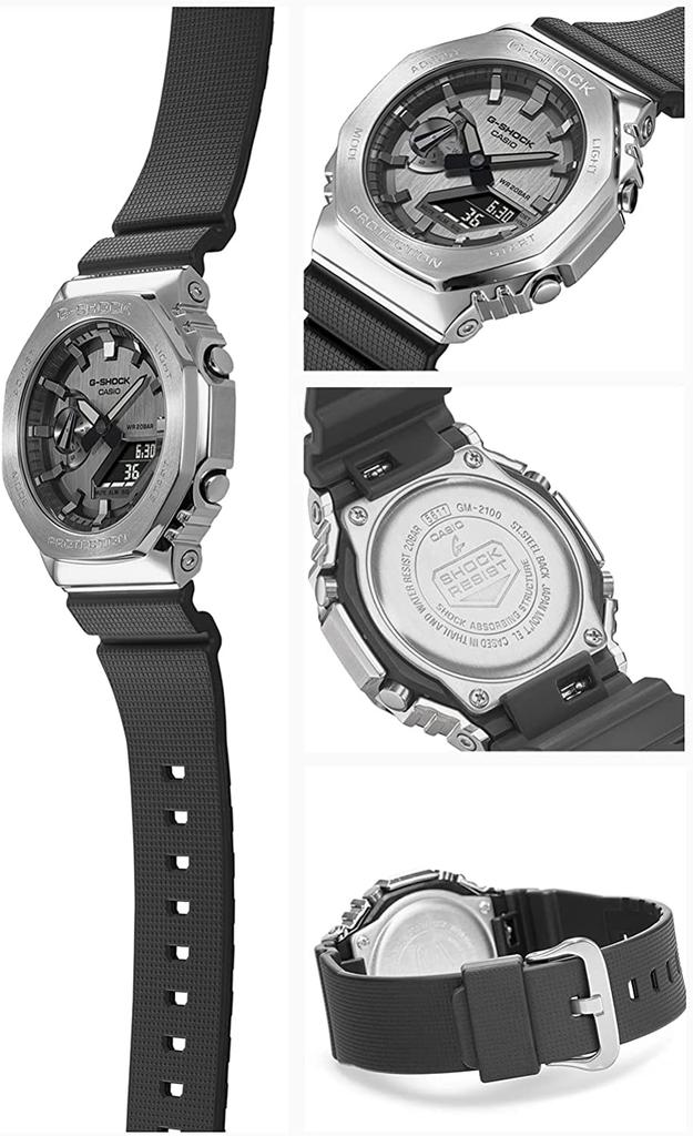 CASIO G-SHOCK Metal Covered GM-2100-1A Silver Octagon (parallel import)