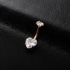 Crystal Heart Navel Button Piercing Stainless Steel Belly Piercing Gift Body Jewelry  Summer