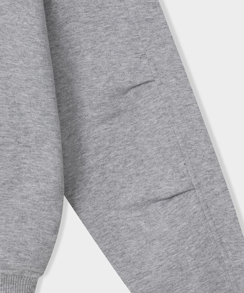 LEMAIN SECOND Sleeve Double-Pleat Raglan Hooded Sweatshirt [Grey]