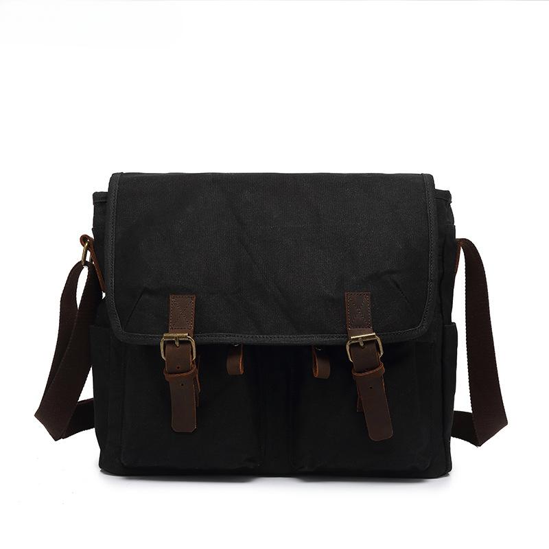 Vintage Canvas Satchel Casual Shoulder Bag Men's Business Computer Bag Student Schoolbag Men's Bag