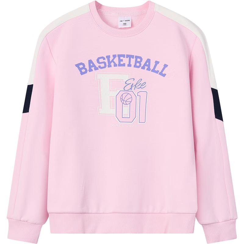 

ERKE Girls Winter Warm Thickened Crew Neck Sweatshirt 150