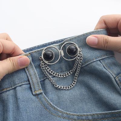 Pearl Tassel Waist Buckle Tighten Waist Buckle No Sewing Detachable Jeans Clips For Women Girls Clothing Accessories