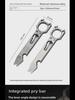 Titanium Alloy Multifunctional Outdoor Crowbar and Bottle Opener with Wrench for Self-Defense and EDC.