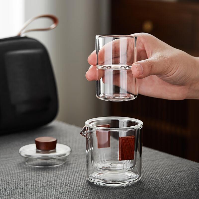 Meisni Portable Glass Kung Fu Tea Set