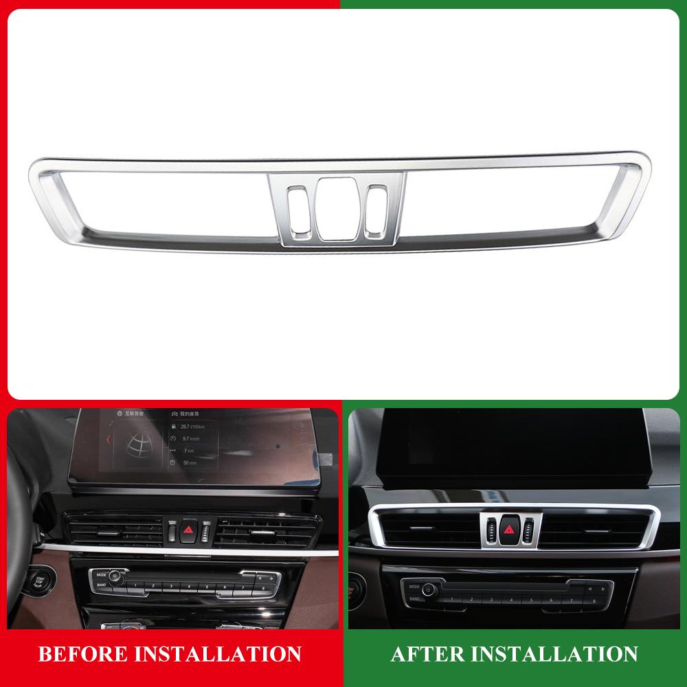 ABS Car Center Console Air Conditioning AC Outlet Decoration Cover for BMW X1 F48 2016 -2020 Vent Trim Frame Sticker Accessories