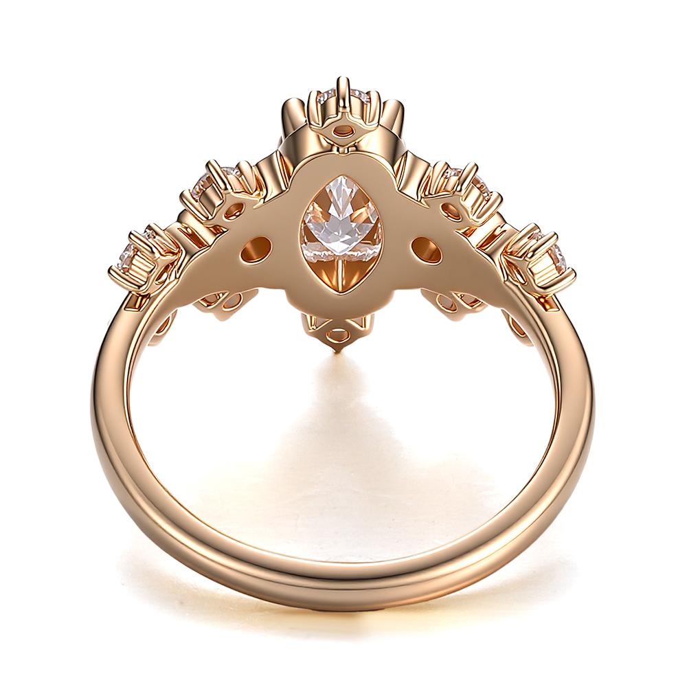 Provence Moissanite Anniversary Rings for Women 1.2 CT Marquise Cut Engagement Ring for Girlfriend Promise Ring Luxury DIY Ring