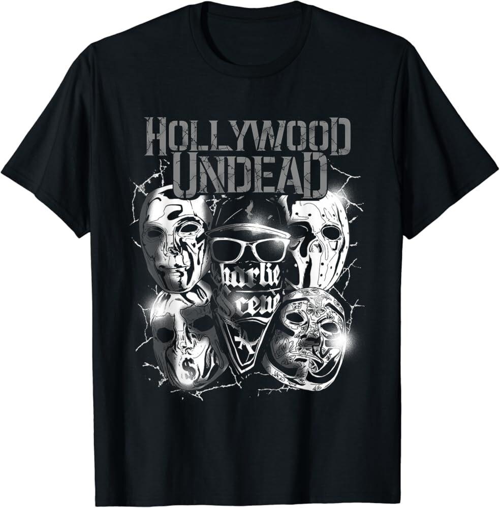 HOLLYWOOD UNDEAD Black Short Sleeve Size S-5XL Shirt Unisex S разноцветный