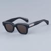 JMM Fellini Quadratische Sonnenbrille Handgefertigt in Japan Importiertes Acetat Klassisches Acetat Schwarzer Optischer Rahmen mit Metall an den Bügeln