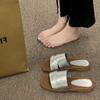 Fan Jieya Fashion French Slippers Women's 2025 Summer New Outer Wear Flat Bottom Sandals Seaside Vacation Beach One Word