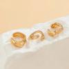 Set da 3 Pezzi Orecchini a Clip Metallici Chunky Senza Foratura Orecchini Geometrici Ear Cuff per Donne Ragazze Gioielli Y2K alla Moda