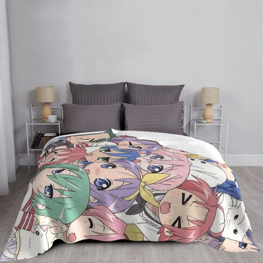 Lucky Star Anime Lucky Star Anime Blanket Soft Warm Flannel Throw Blanket Bedspread for Bed Living Room Picnic Travel Home Couch