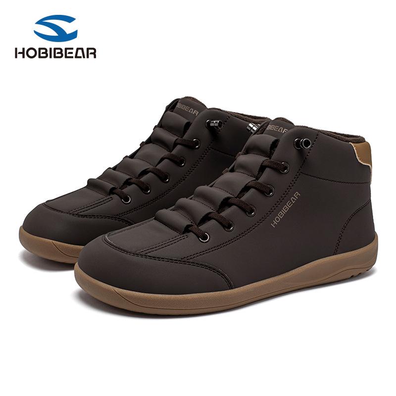 HOBIBEAR Fleece-Lined Slip-On Winter Mid-Top Wide-Toe Casual Outdoor Shoes