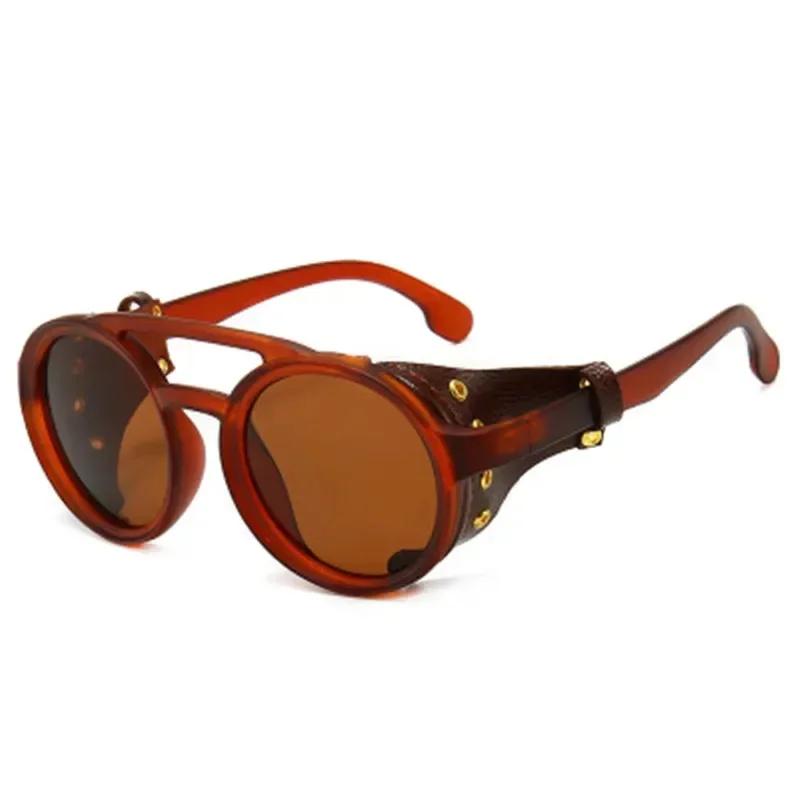 Vintage Retro Round Sunglasses for Mens Womens Cyber Punk Glasses Gothic Steampunk Sunglasses UV400 Glasses Oculos De Sol