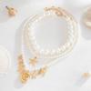 SHIXIN 3Pcs/set Boho Exquisite Imitation Pearl Conch Starfish Pendant Necklace Women Trendy Charm Clavicle Chain Jewelry Gifts