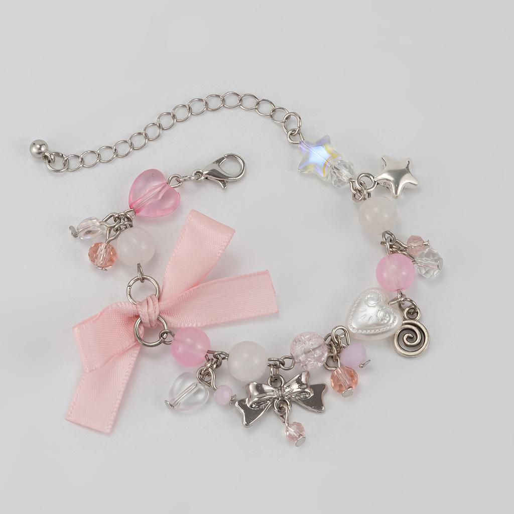 Sweet And Cool Imitation Pearl Bow Bracelet Lolita Bracelet Heart Strawberry Jewelry