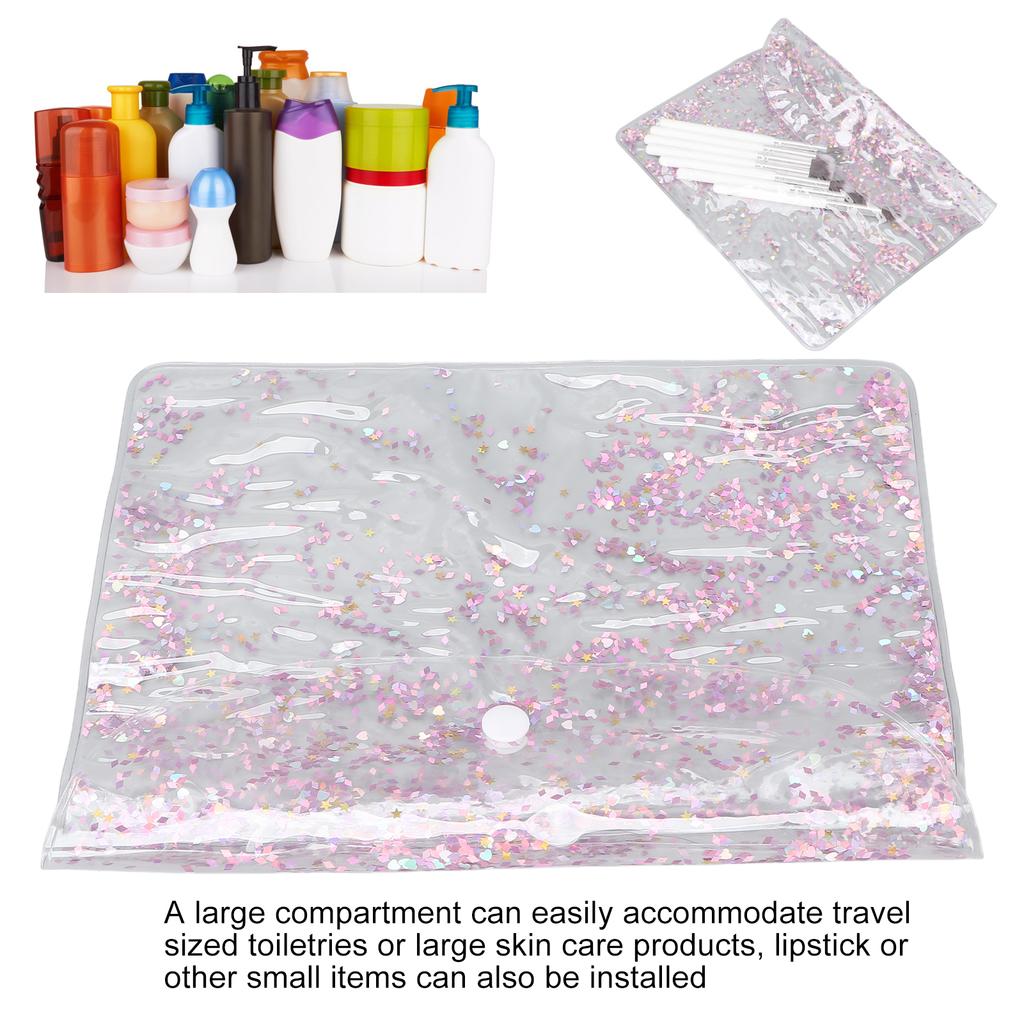 Velká kosmetická taška PVC tekutý písek třpytivá kosmetická taštička kosmetická kapsička na knoflík pro každodenní život cestování