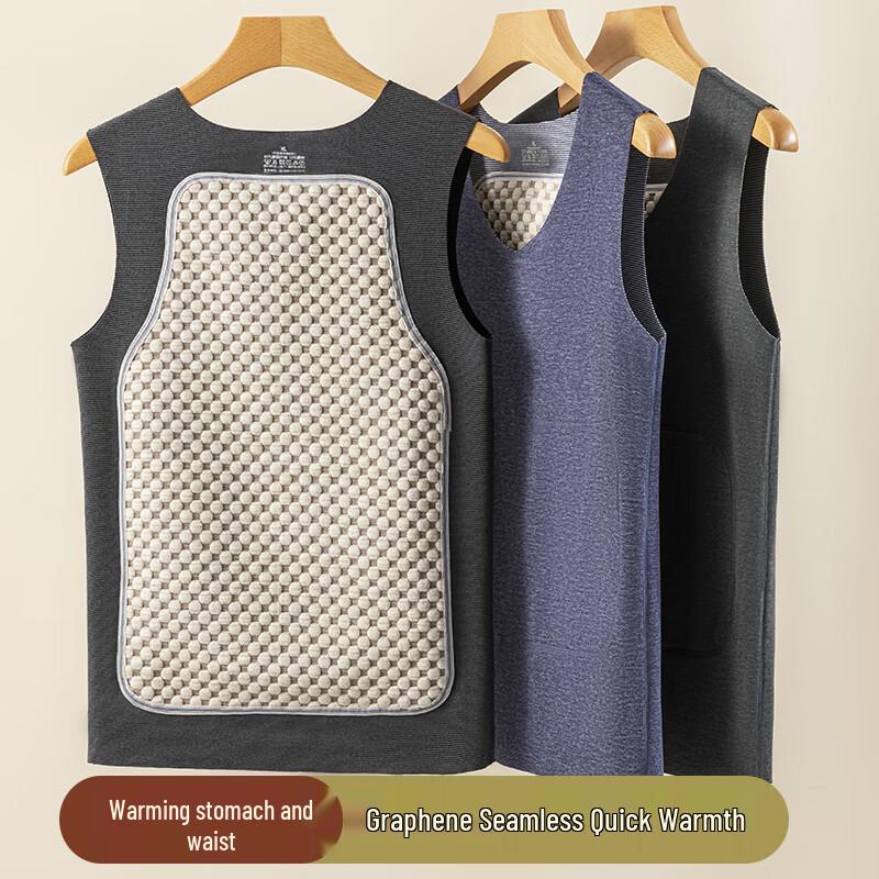 Yuzhaolin Men s Graphene Seamless Thick Thermal Vest XL