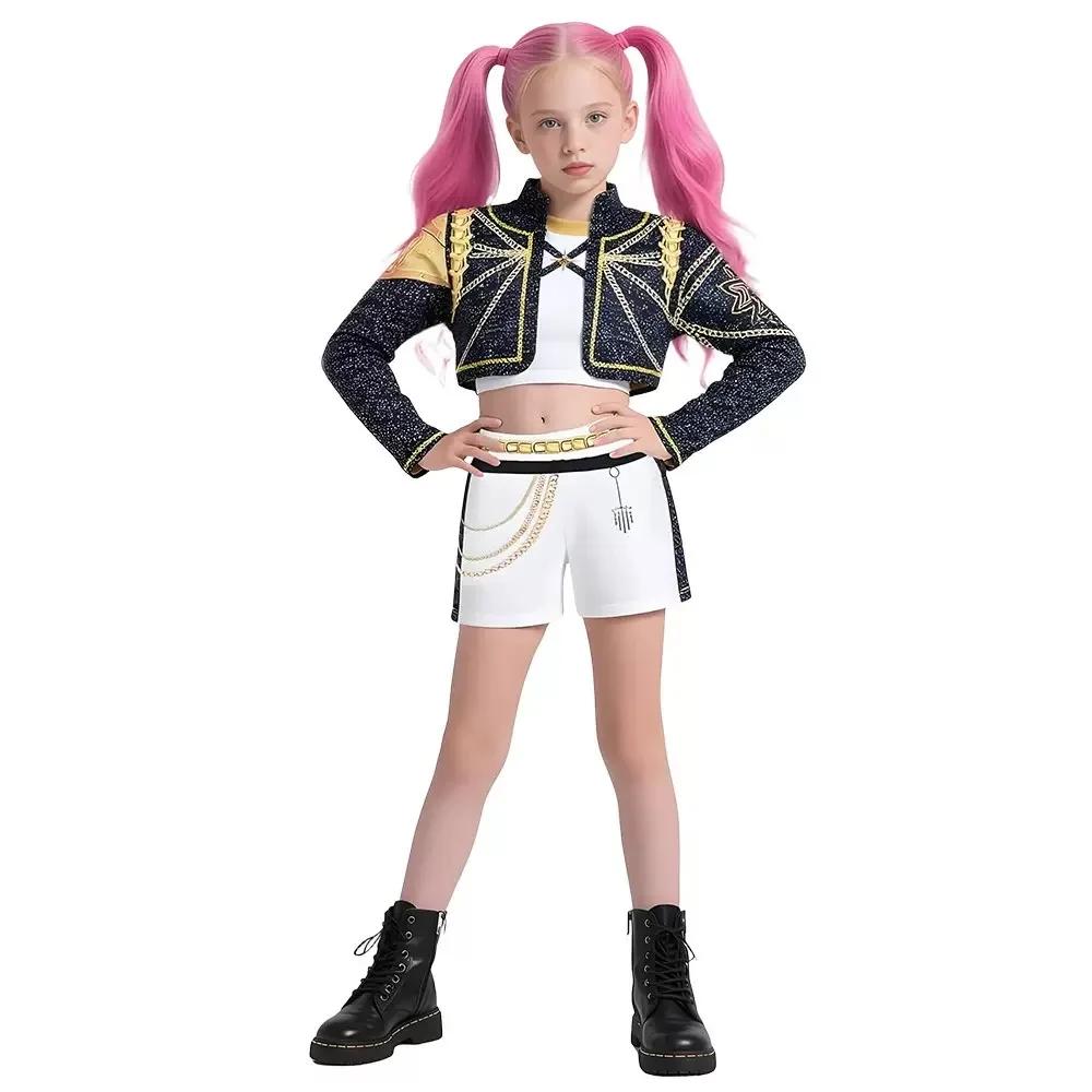 Yeni Savaşçı K Pop Kostümü Rumi Kostümü Zoey Cosplay Mira Kıyafetleri Siyah 3D Baskı Kız Grubu Kadın Cadılar Bayramı Kostümleri Kıyafetler