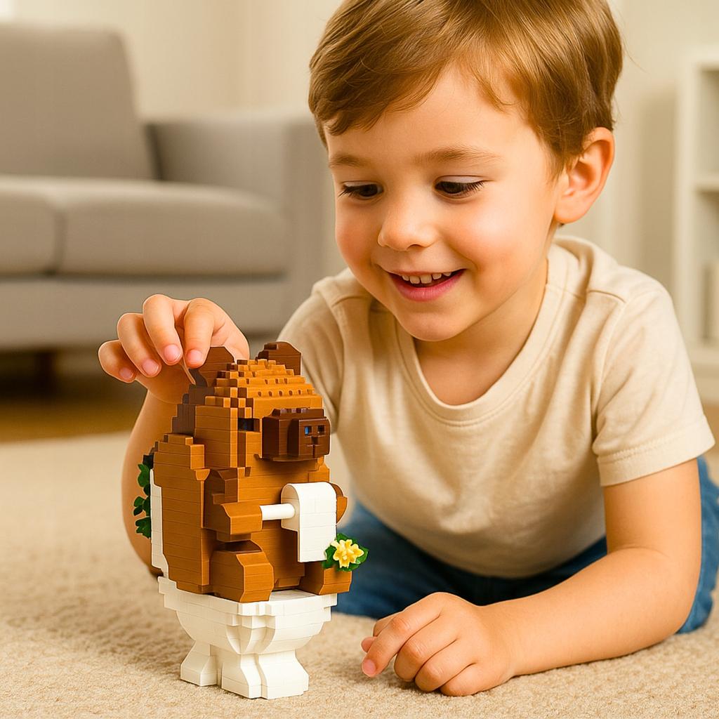 Capybara Construction Blocks Toilet Paper Block Set Figure