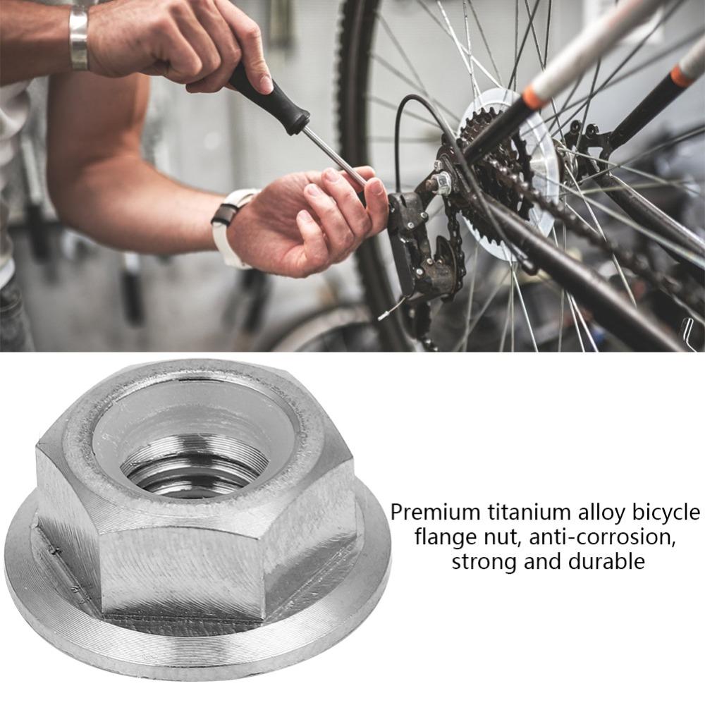 1pc Titanium Alloy Flange Lock Nut M5 M6 M8 M10 M14 Sprocket Flange Nut  for Bike Maintenance