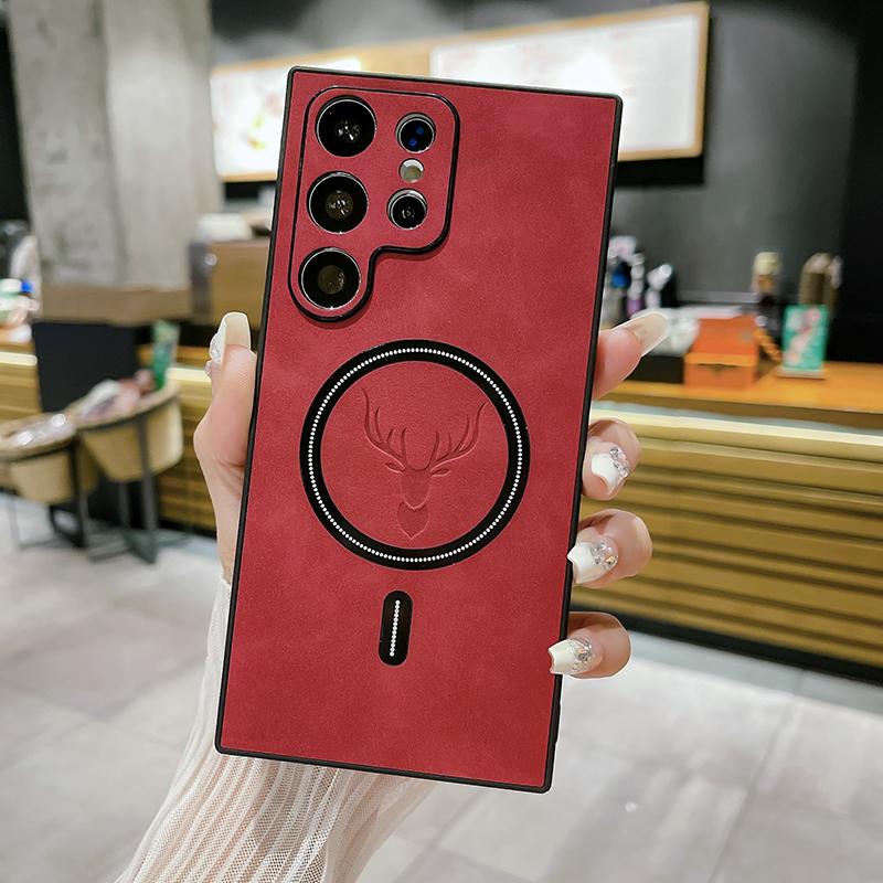 

Для Magsafe Кожаные Противоударные Чехлы для Телефонов Для Samsung Galaxy S21 S22 S23 S24 S25 Ultra Note 20 Магнитная Беспроводная Зарядная Крышка For Galaxy Note 20