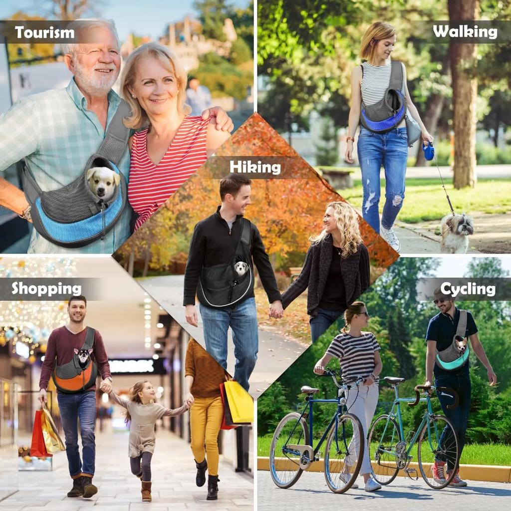 1pc Pet Bag Cat Dog Travel Portable Cross Body Sling Bag Breathable Mesh Pet Backpack Pet Supplies Crossbody Shoulder Bag