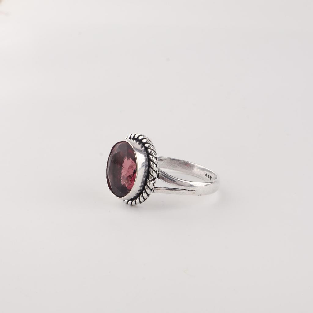 Rhodolith Edelstein 925 Sterling Silber Handgefertigter Schmuck Damen Schöner Ring Geschenk für Ehefrau RR-84-15
