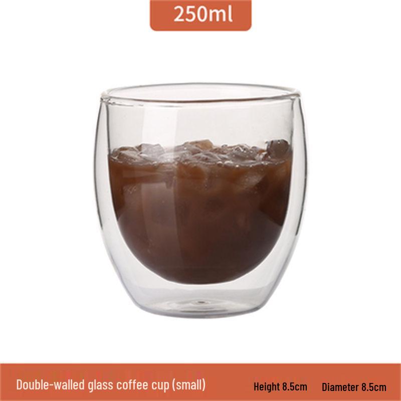 Double-Layer Transparent Heat-Insulating Glass Tea Cup Set