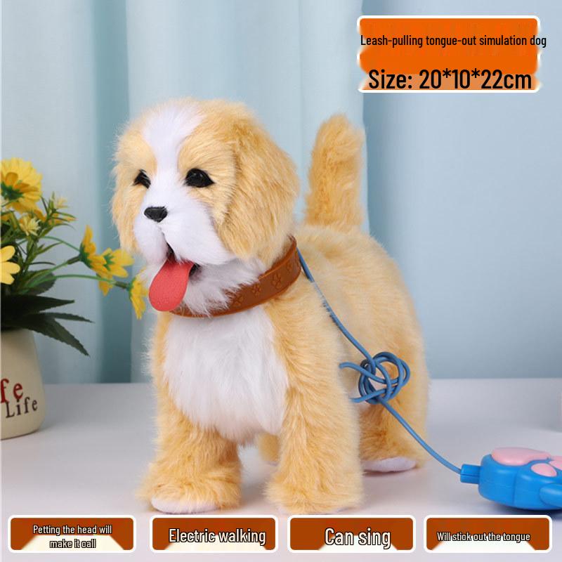 Plush Electric Toy Dog: Walking, Barking, Tail-Wagging, and Music with Induction Feature
