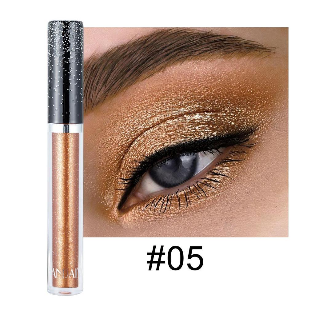12 Farben Single Diamond Liquid Eye Shadow Psychedelic Pearl Shiny Eye Shadow Liegendes Seidenraupentränen-Make-up