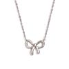 European-American Fashion: 18K Gold-Plated Stainless Steel Bow Necklace & Cute Stud Earrings for Women