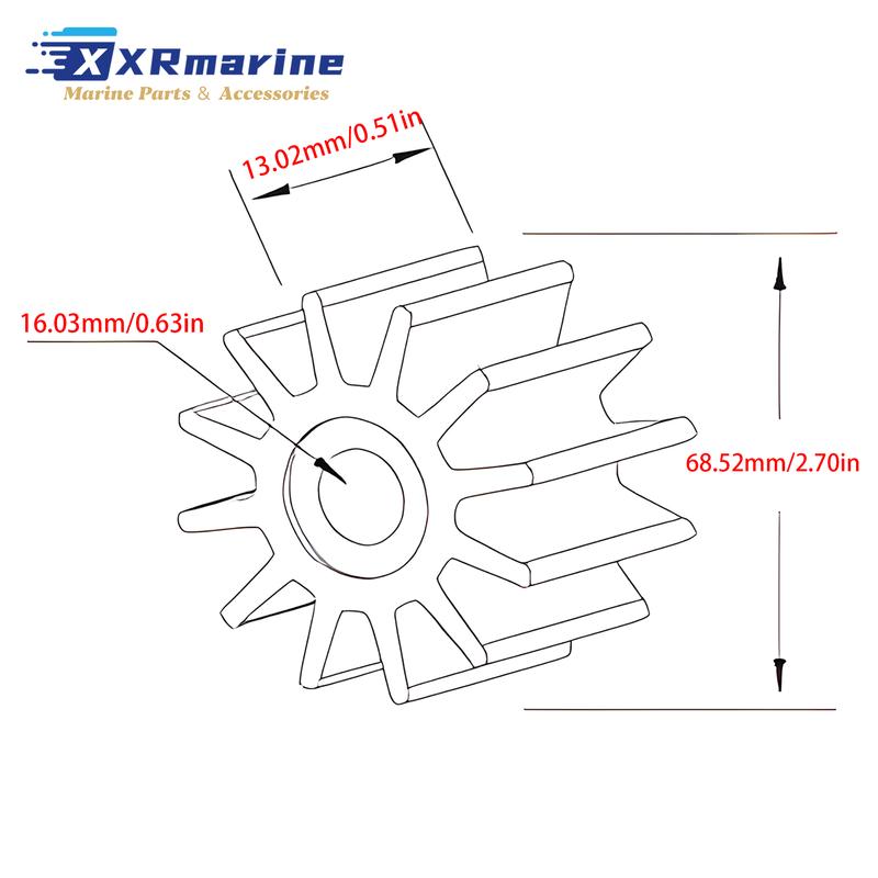 Outboard Water Pump Impeller Compatible with Yamaha 20HP to 30 HP 689-44352-01-00 689443520100 689-44352-00-00 689443520000