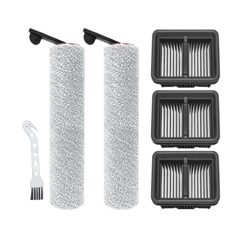 

A78E-For Dreame MOVA Trouver 2.0/3.0 PRO Floor Scrubber Vacuum Cleaner Replacement Parts- HEPA Filter And Roller Brush Set(6Pcs)