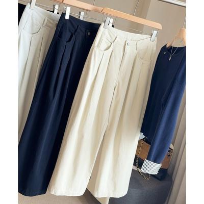 Nouveau pantalon casual ample et fin pour le printemps et l'automne, taille haute, ample et fin, drapé, respirant, droit