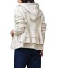 Milliandeni Back Frill Long Size M Women's Zip-Up Hoodie, Sleeve, Ivory,
