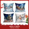 Santa Claus And Snowman Pillowcase Bedroom Sofa Cushion Cover 100% Polyester Living Room Cushion Pillowcase Home Decor