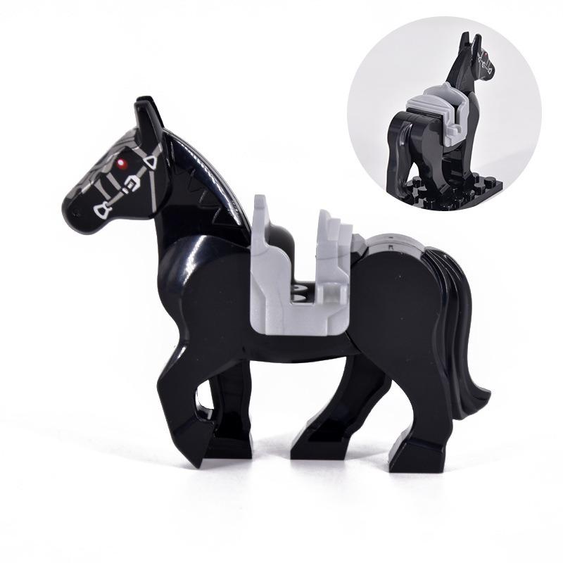 Medieval series of war horses, Lord of the Rings mounted Wolf series, children's educational assembling building block toys.