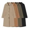 Women's European and American Style Lapel Single-Breasted Trench Coat - Workwear Inspired Fashion Jacket