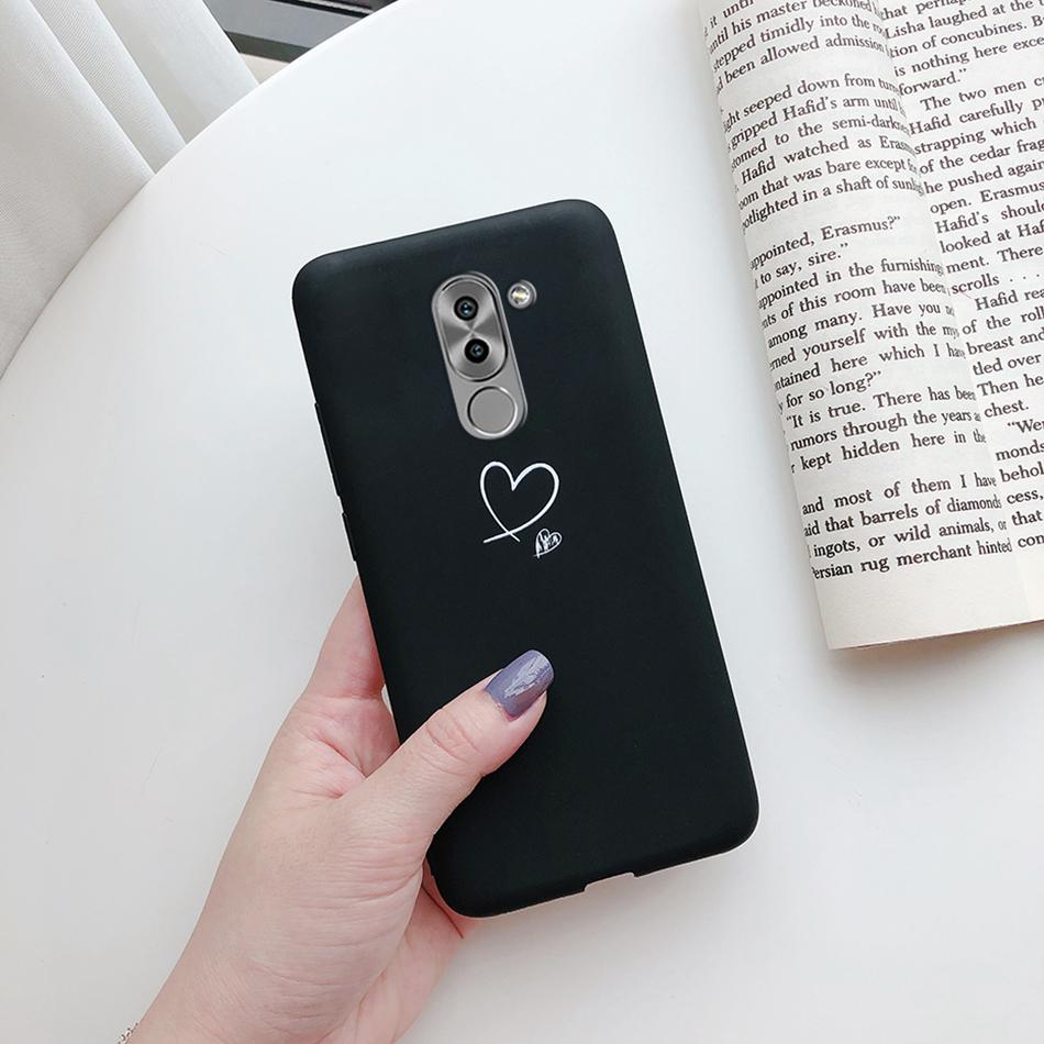 Liebesherz Hülle für Huawei Mate 9 Lite Für Huawei Honor 6X GR5 2017 Handyhülle Silikon Katze Kaktus Avocado Bemalt Mattes Cover