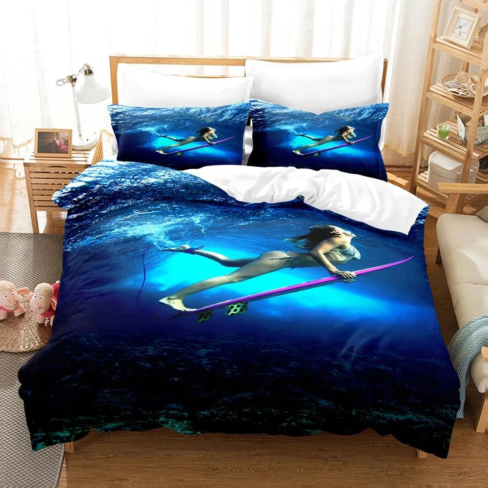 3D Surf On The Sea Bedding Sets Duvet Cover Set With Pillowcase Twin Full Queen King Bedclothes Duvet Cover