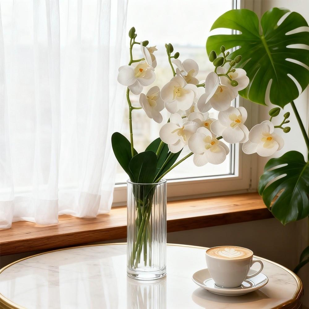 Silk Flower Simulation Butterfly Orchid Potted Plant Photography Props 15 Heads Artificial Phalaenopsis Bouquet Home Decor