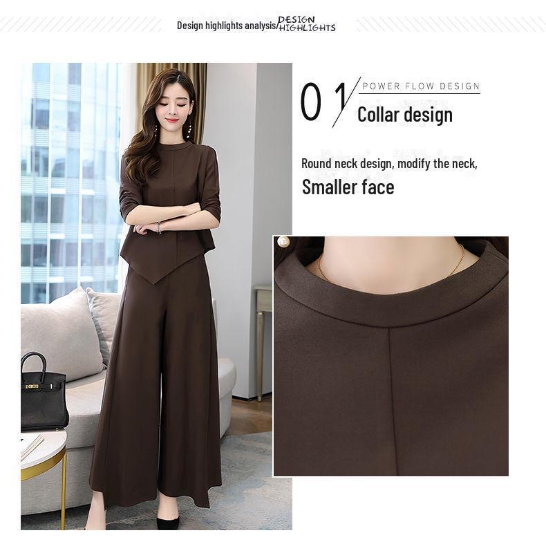 Autumn 2025 Women's Chic Slim Skirt and Pants Two-Piece Suit