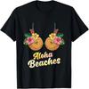 Aloha Beaches Funny Summer Coconut & Flower Bra Women T-Shirt